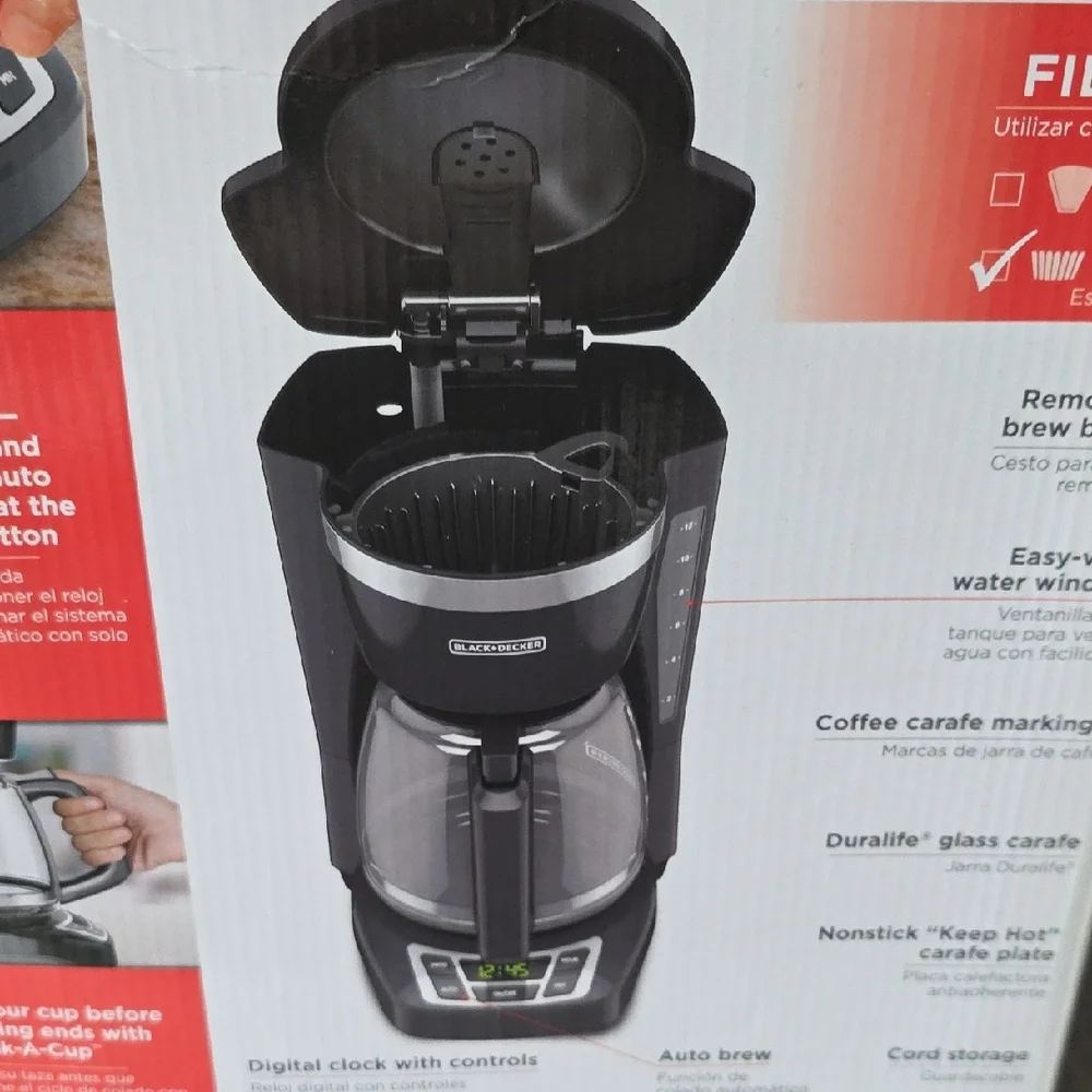 Black‎ & Decker 12-Cup Programmable Coffee Maker With Digital Controls, New